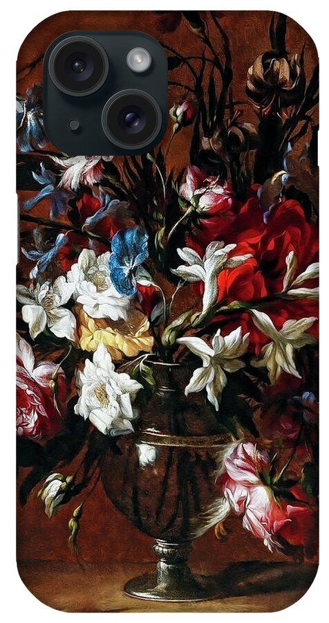 Carnations iPhone Case featuring the photograph Carnations, Roses, Lilies by Jean-Baptiste Monnoyer by Carlos Diaz