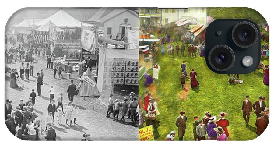 Self iPhone Case featuring the photograph Carnival - Summer at the carnival 1900 - Side by Side by Mike Savad
