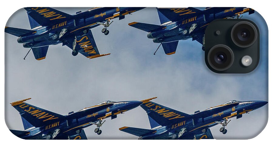 Blue iPhone Case featuring the photograph Carrier Landing Formation by Les Greenwood