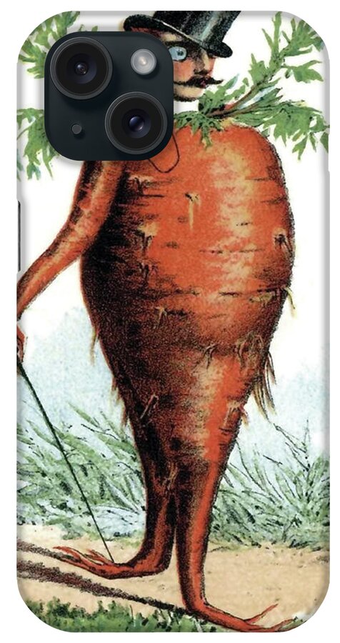 Carrot iPhone Case featuring the digital art Carrot Gentleman on a Stroll by Long Shot