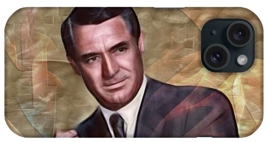 Cary Grant iPhone Case featuring the digital art Cary Grant - Square Version by Studio B Prints