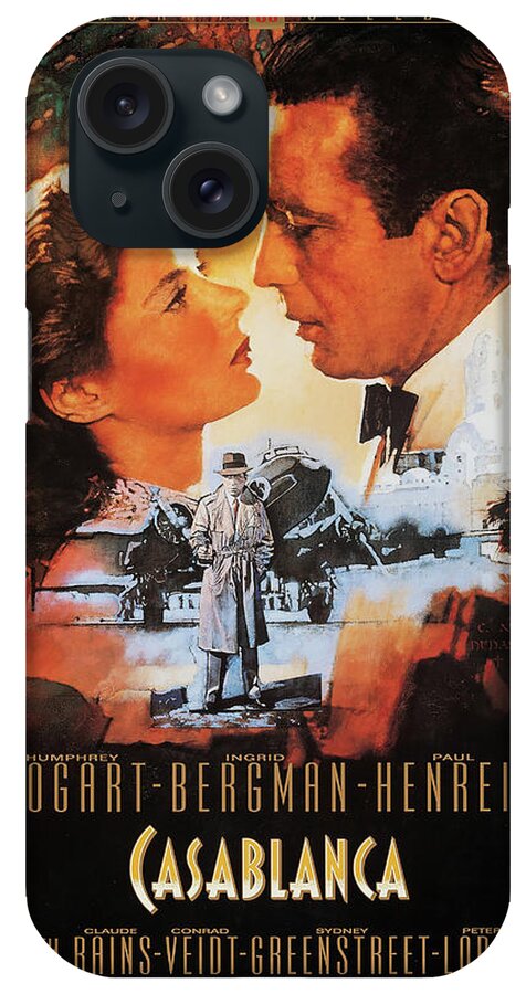 Casablanca iPhone Case featuring the mixed media ''Casablanca'' poster 1942 by Movie World Posters