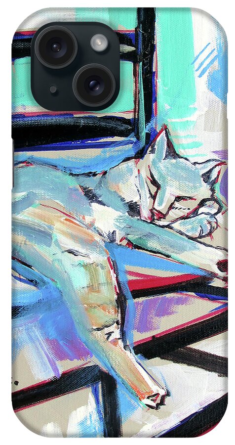 Cat Chair iPhone Case featuring the painting Cat Chair by John Gholson