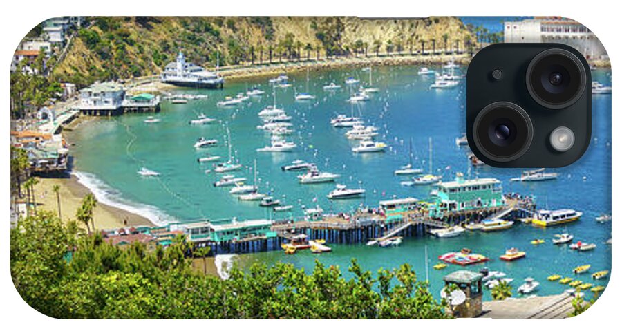 America iPhone Case featuring the photograph Catalina Island Avalon Harbor Panorama by Paul Velgos