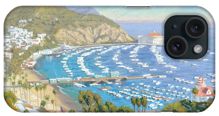 #faatoppicks iPhone Case featuring the painting Catalina Island - Avalon by Steve Simon