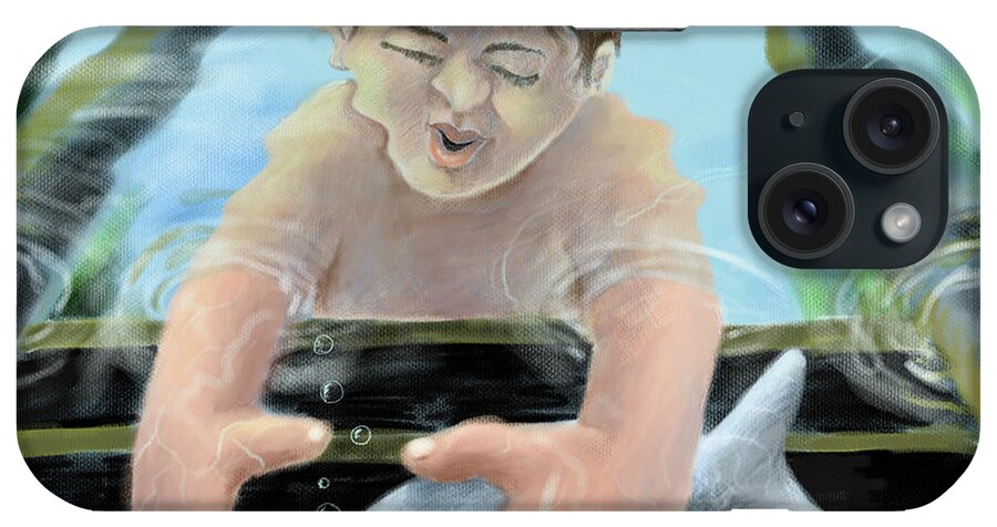 Boy iPhone Case featuring the digital art Catch And Release by Larry Whitler