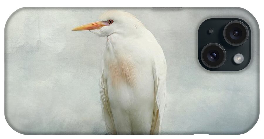 Cattle Egret iPhone Case featuring the mixed media Cattle Egret by Eva Lechner