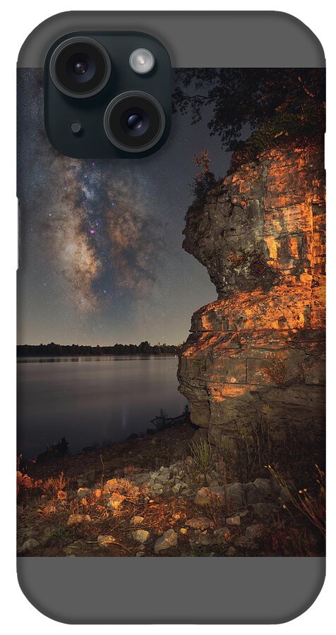 Nightscape iPhone Case featuring the photograph Cave In Rock Bluff by Grant Twiss