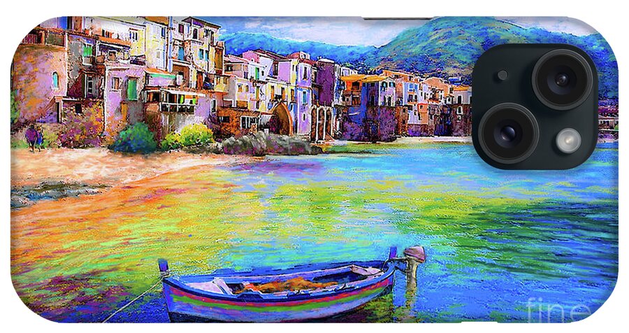 Italy iPhone Case featuring the painting Cefalu Sicily Italy by Jane Small