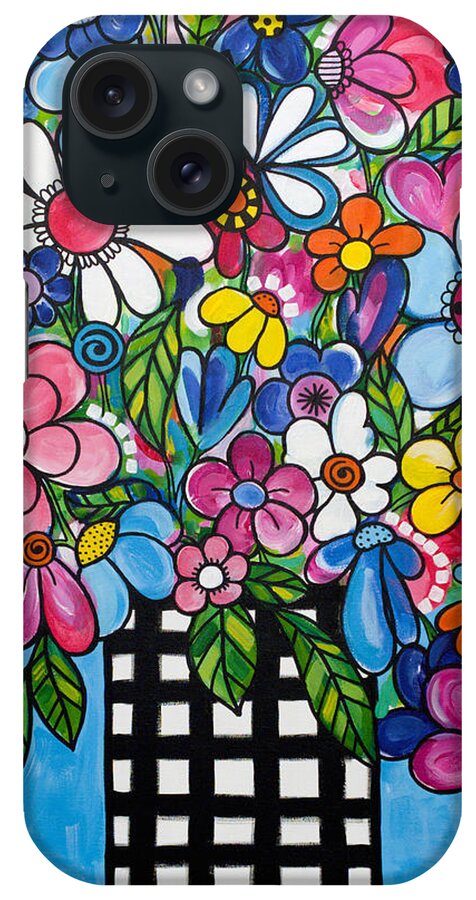 Bouquet iPhone Case featuring the painting Celebration in a Vase by Beth Ann Scott