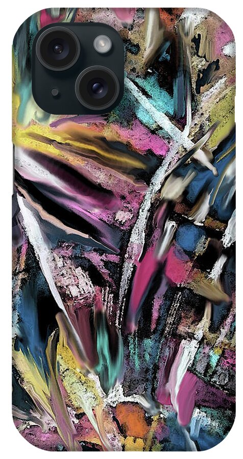 Colorful Abstract iPhone Case featuring the digital art Celebration-Version 2 by Jean Batzell Fitzgerald