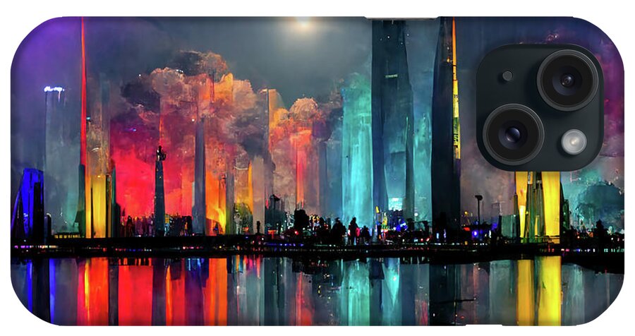 Celestial City iPhone Case featuring the digital art Celestial City 28 by DC Langer