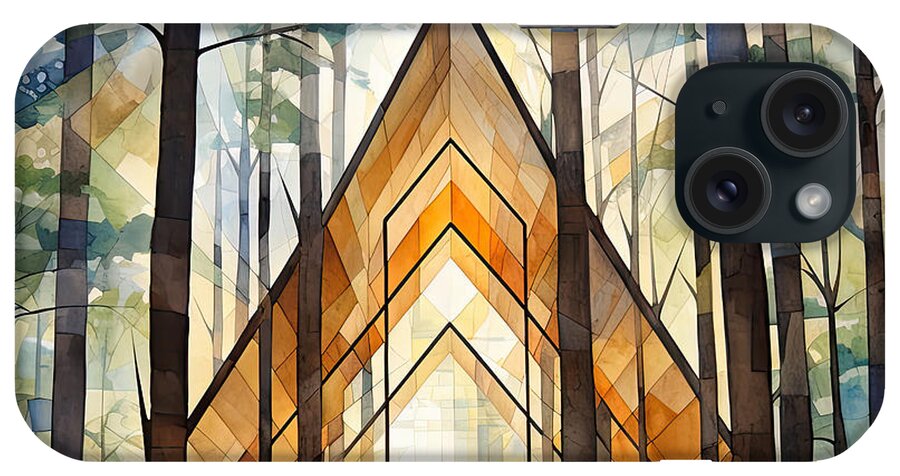 Architecture And Nature iPhone Case featuring the painting Celestial Symmetry - Symmetry Art by Lourry Legarde