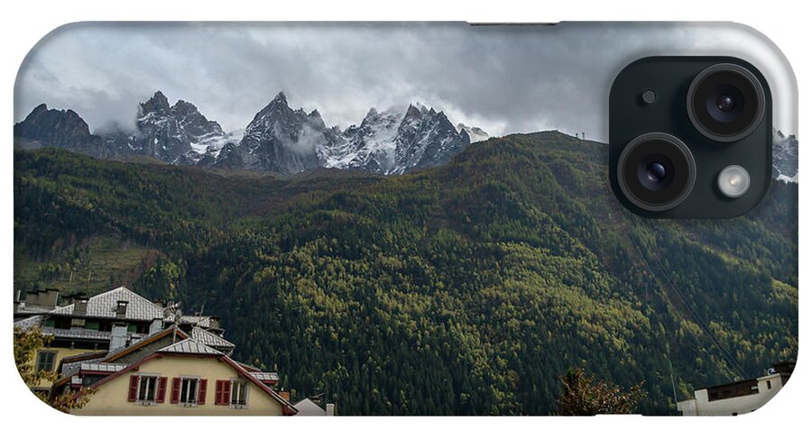 France iPhone Case featuring the photograph Chamonix looking up to Mont Blanc by Andrew Lalchan