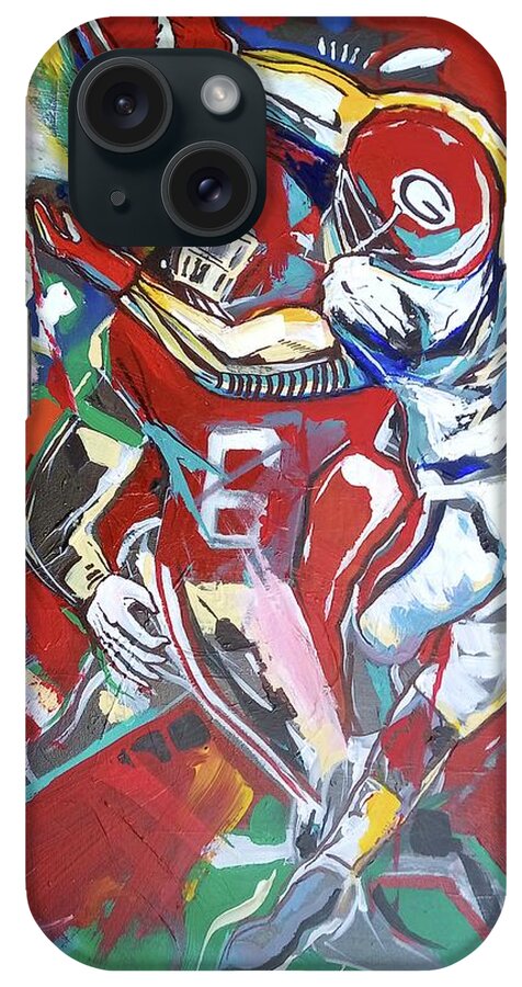 Champion Touchdown iPhone Case featuring the painting Champion Touchdown by John Gholson