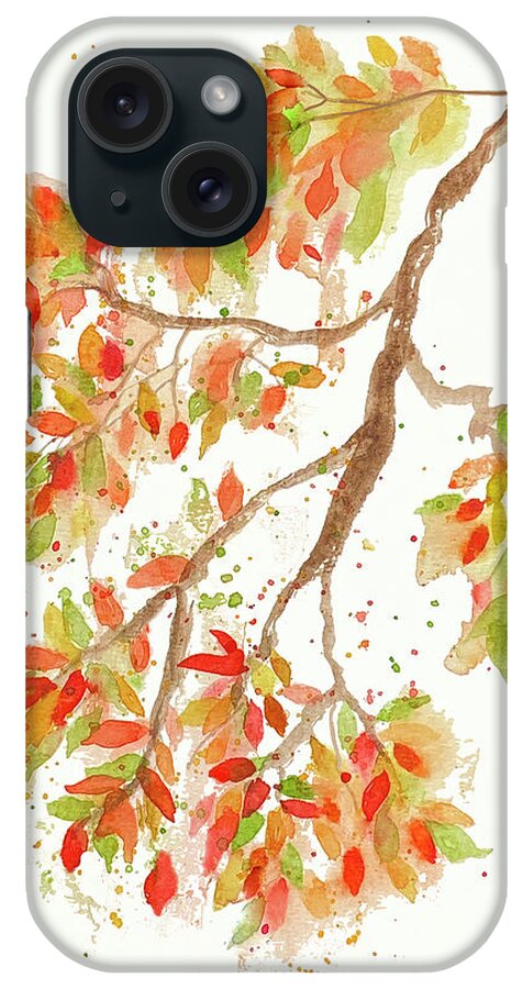 Autumn Leaves iPhone Case featuring the painting Changing Fall Leaves by Deborah League