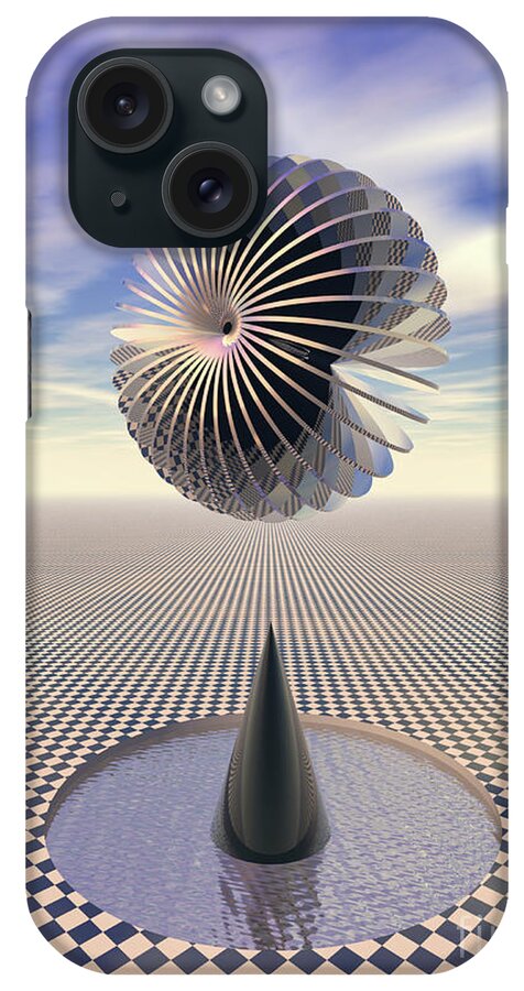 Gravity iPhone Case featuring the digital art Checkers Landscape by Phil Perkins