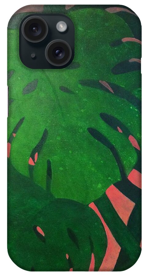 Painting iPhone Case featuring the painting Cheese plant #3 by Milly Tseng