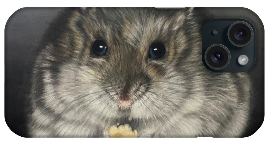Hamster iPhone Case featuring the pastel Cheese Please by Marlene Little