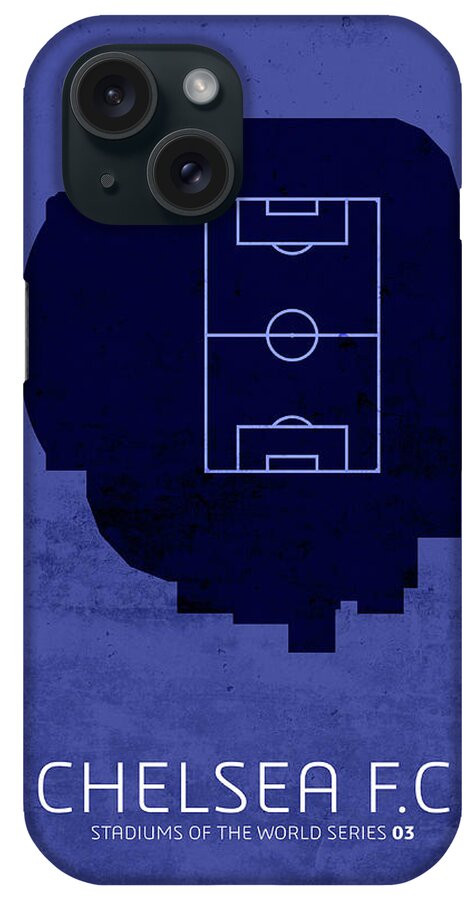 Chelsea iPhone Case featuring the mixed media Chelsea FC Sports Stadium Minimalist Football Soccer Series by Design Turnpike
