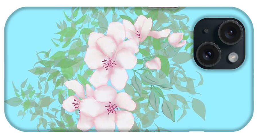 Flowers iPhone Case featuring the digital art Cherry Blossoms by Eva Sawyer