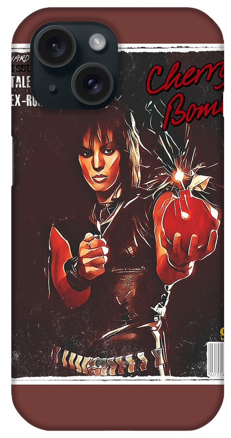 Joan Jett iPhone Case featuring the digital art Cherry Bomb Comic Book by Christina Rick