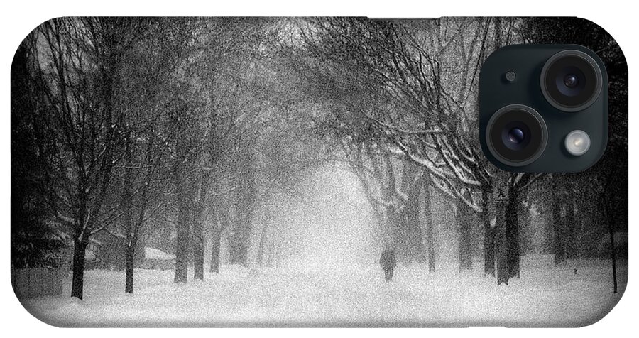 Weather iPhone Case featuring the photograph Chicago Blizzard - Holga by Frank J Casella