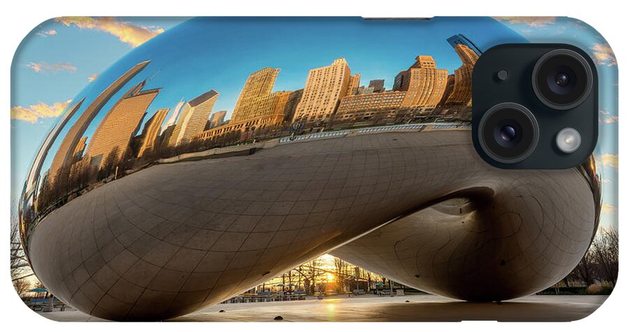 Chicago Cloud Gate iPhone Case featuring the photograph Chicago Cloud Gate at Sunrise by Sebastian Musial