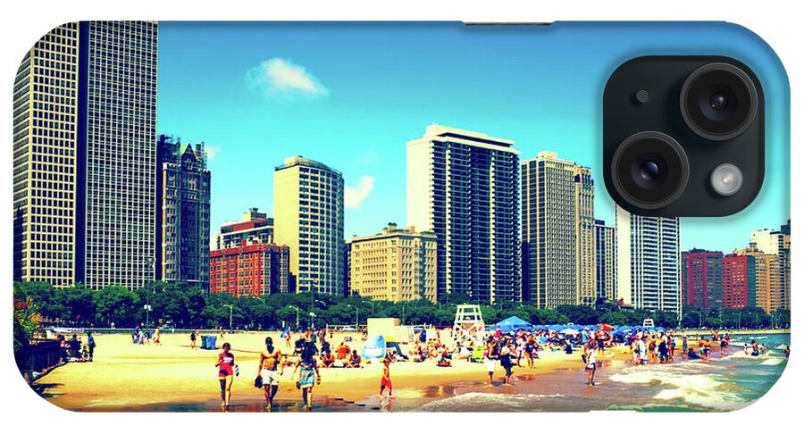 Architecture iPhone Case featuring the photograph Chicago Summer Skyline At Oak Street Beach by Patrick Malon