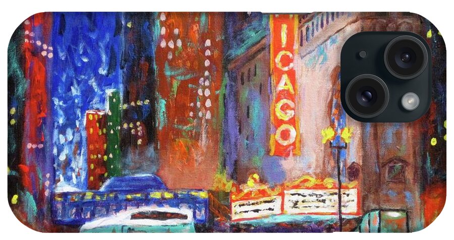 Chicago iPhone Case featuring the painting Chicago Theater on State Street by J Loren Reedy