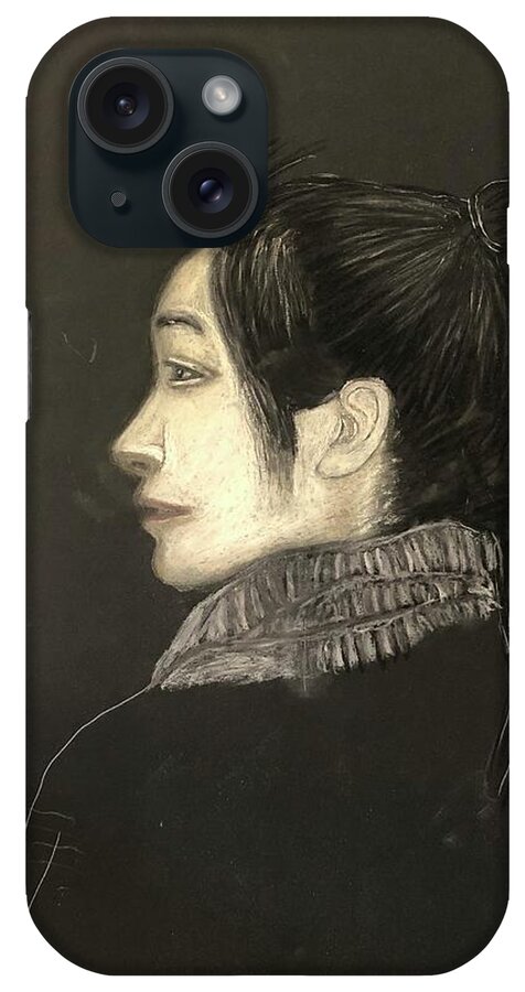 Chinese iPhone Case featuring the pastel Chinese Girl by Richard Le Page