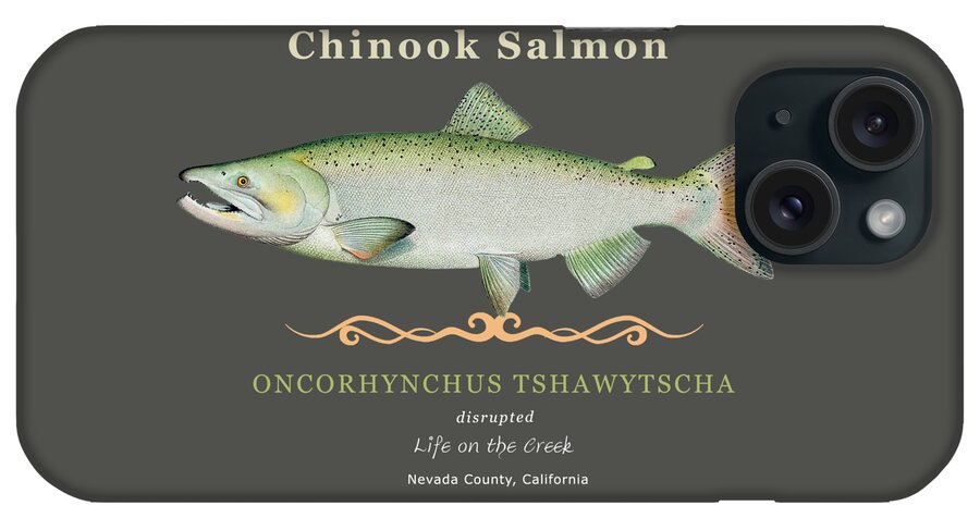 Chinook Salmon iPhone Case featuring the digital art Chinook Salmon oncorhynchus tshawytscha by Lisa Redfern