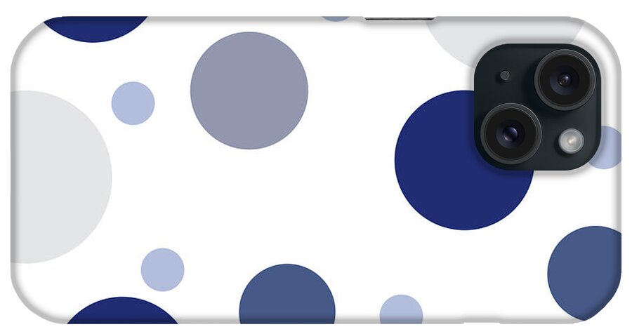 Christmas iPhone Case featuring the digital art Christmas Blues Polka Dots by Amelia Pearn