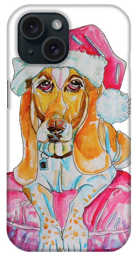 Dog iPhone Case featuring the painting Christmas Hound by Kelly Smith