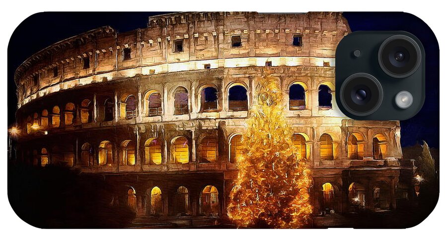 Christmas iPhone Case featuring the digital art Christmas In Rome by Jerzy Czyz