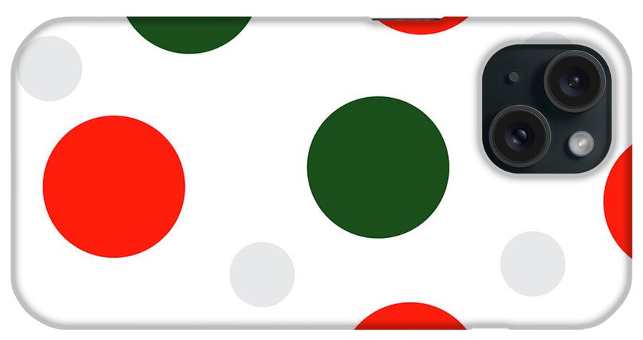 Christmas iPhone Case featuring the digital art Christmas Polka Dots by Amelia Pearn