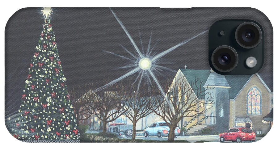 Christmastime iPhone Case featuring the painting Christmastime in Leonardtown by Aicy Karbstein