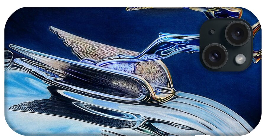 Ram Hood Ornament Image iPhone Case featuring the drawing Chrome Ram by David Neace