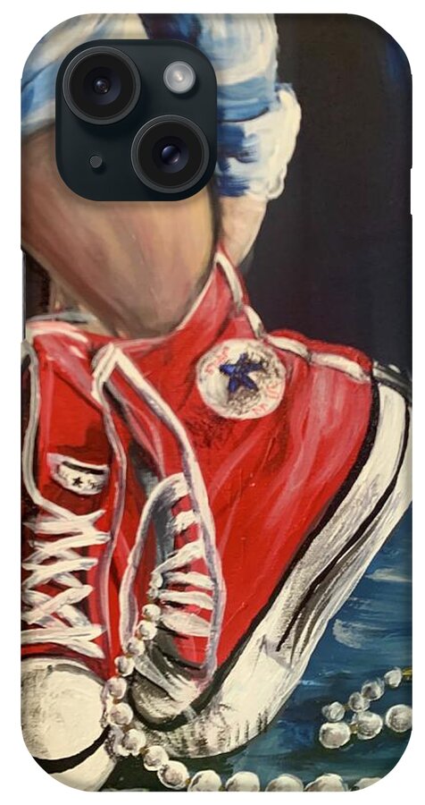 Acrylic iPhone Case featuring the painting Chucks and Pearls #3 by Susan L Sistrunk