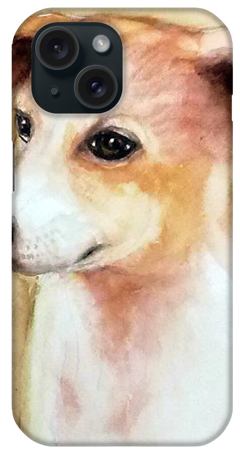 Pet Dog iPhone Case featuring the painting Chutki the pet dog by Asha Sudhaker Shenoy