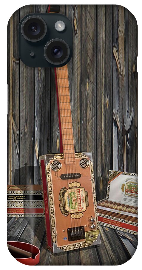 Guitar iPhone Case featuring the photograph Cigar Box Guitar by Mike McGlothlen