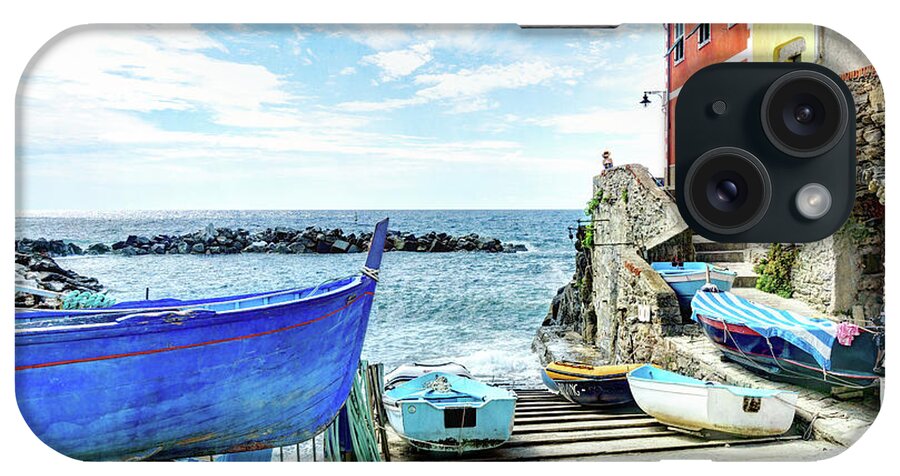Riomaggiore iPhone Case featuring the photograph Cinque Terre - little port of Riomaggiore - vintage version by Weston Westmoreland