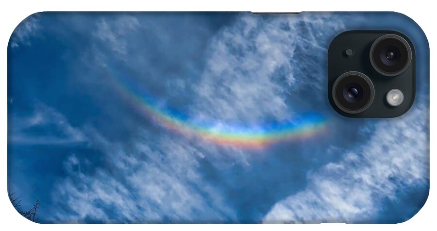 Radiant iPhone Case featuring the photograph Circumzenithal Arc and Contrail by Judy Kennedy