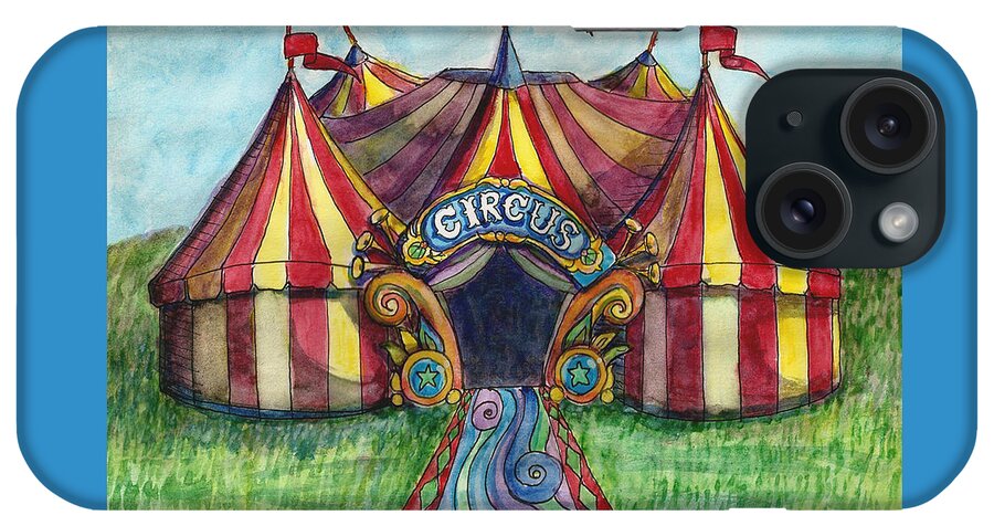 Circus iPhone Case featuring the drawing Circus Tent by Eric Haines