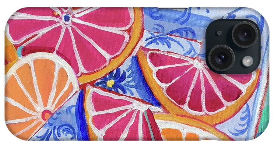Citrus iPhone Case featuring the painting Citrus Slices by Debra Bretton Robinson