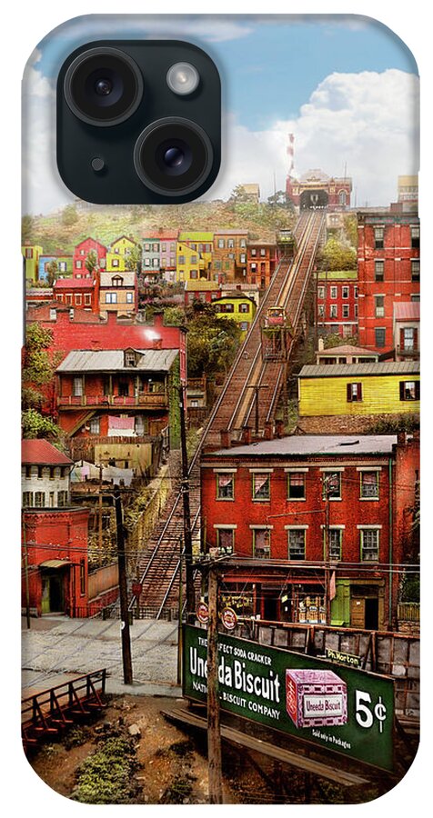 Cincinnati iPhone Case featuring the photograph City - Cincinnati, OH - Climbing up the hill 1915 by Mike Savad