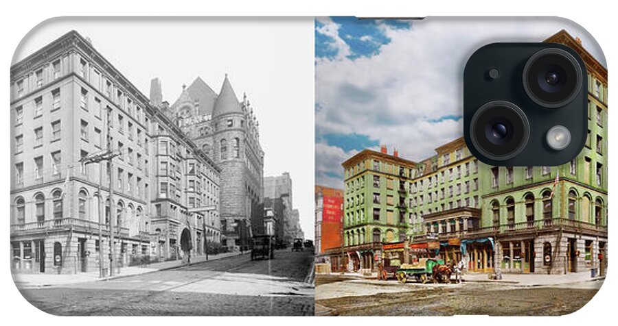 Cincinnati iPhone Case featuring the photograph City - Cincinnati, OH - The Burnet House 1908 - Side by Side by Mike Savad