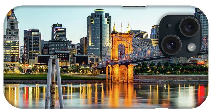 Cincinnati Skyline iPhone Case featuring the photograph City of Cincinnati Ohio Morning Panorama by Gregory Ballos