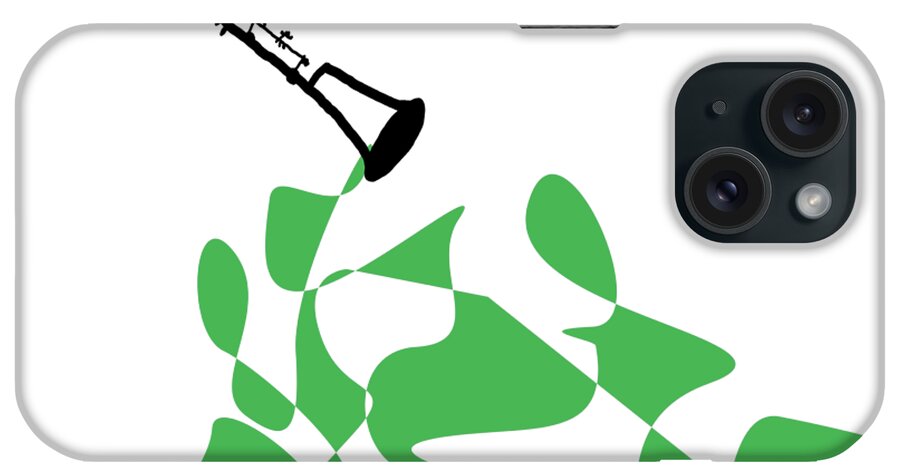 Clarinet Teacher iPhone Case featuring the digital art Clarinet in Green by David Bridburg