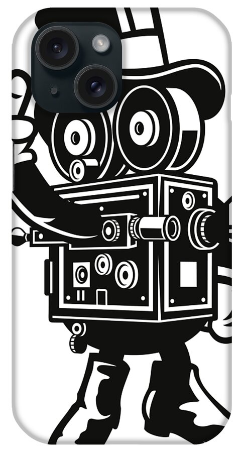 Camera iPhone Case featuring the digital art Classic Camera man by Long Shot